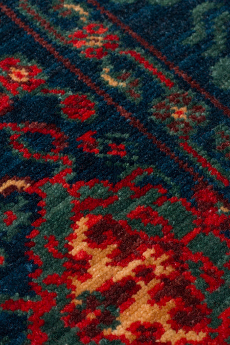 Nesem Rug Boutique Ekohali Kadim Kdm 03 Navy Anatolian Motifs Featuring New Zellanda Wool with Produced Handcrafted - MALLTURK