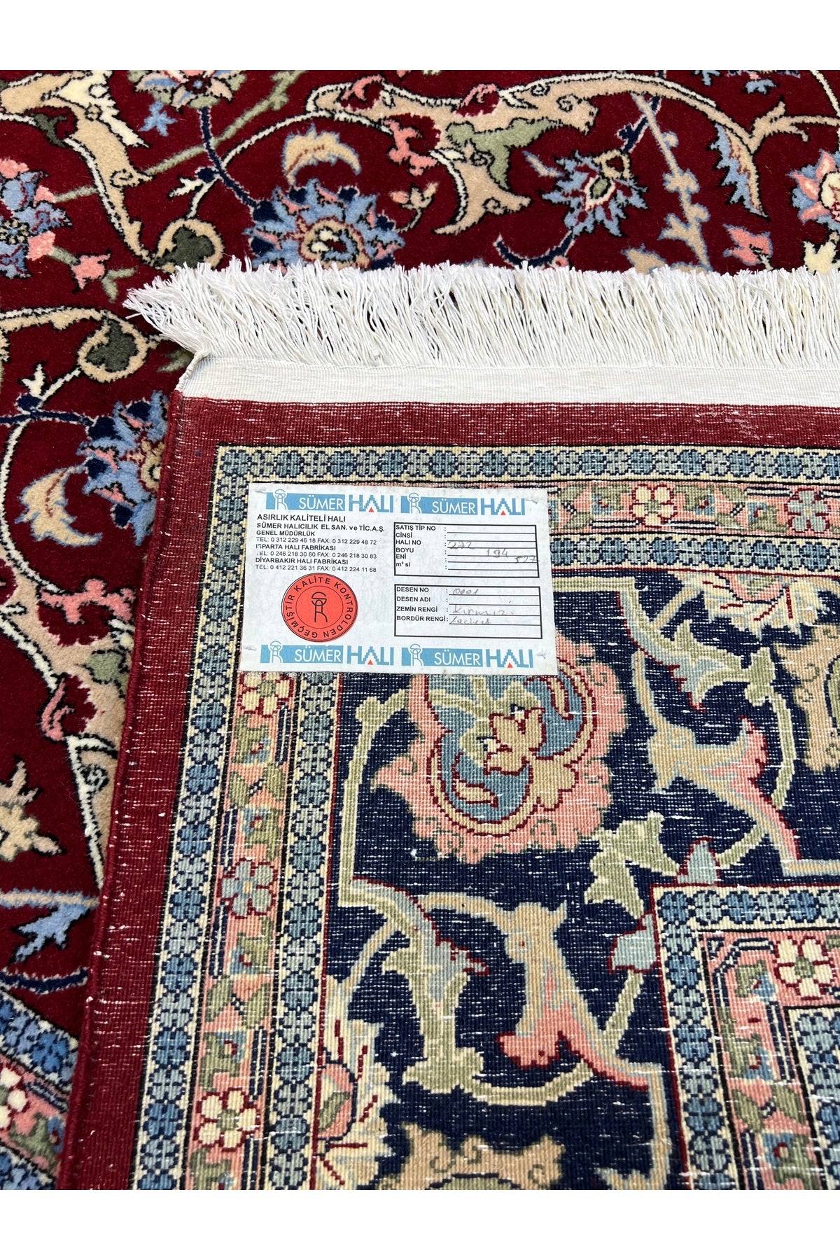 RD RAMAZAN DAG Hand Rug Art Hand-Woven Hereke Rug Signed Polonez Design Premium Quality Red Accent Size 272x194 - MALLTURK