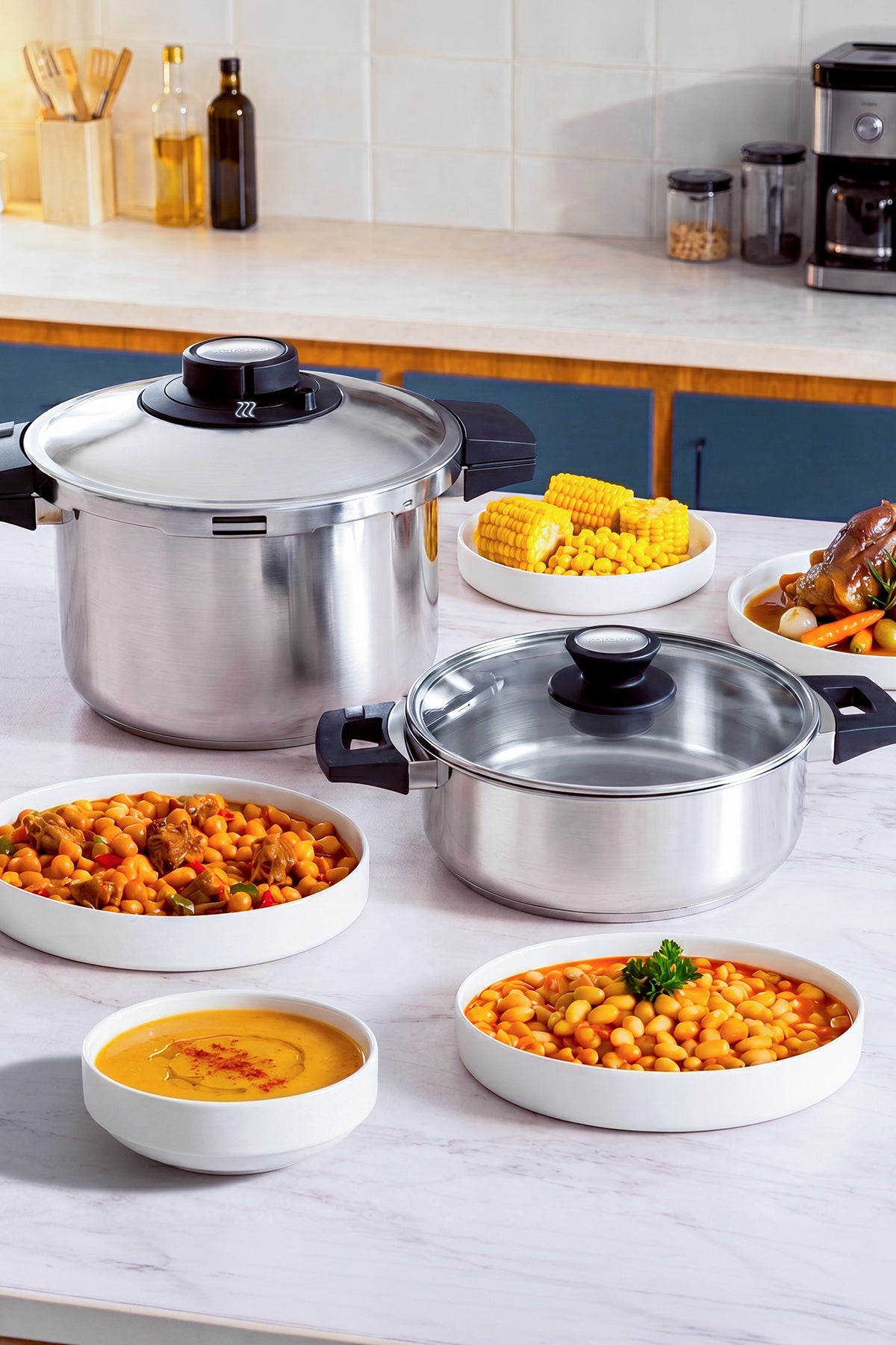 Karaca Quick And Safe induction Base Pressure Cooker Set 6+8 Lt - MALLTURK