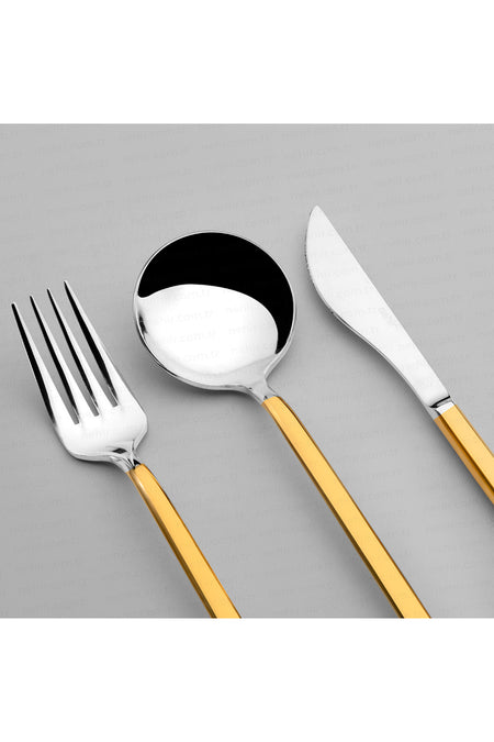 Nehir sofia altin Plain 6 Place Setting 36 Piece Boxed Flatware Set - MALLTURK