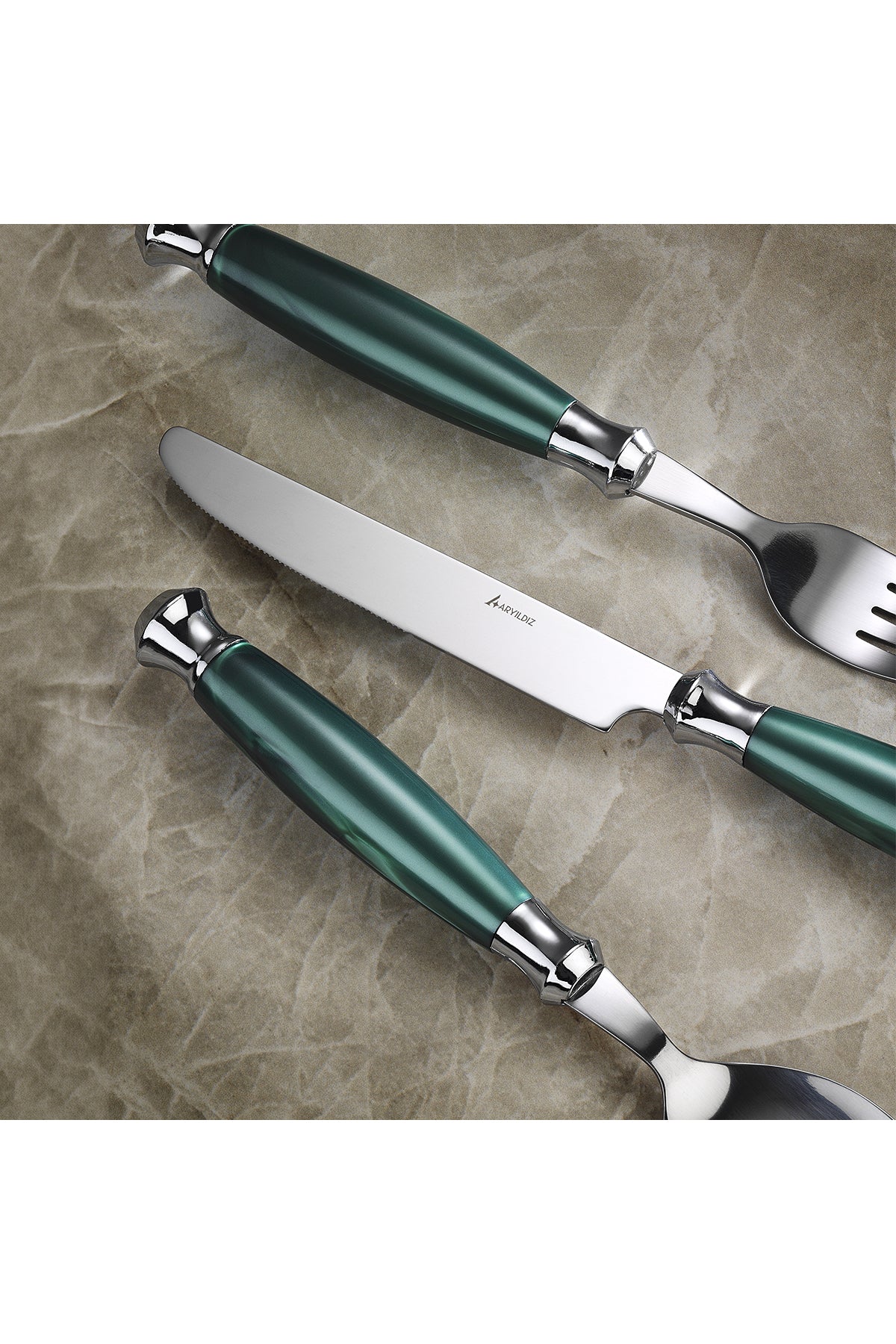 Aryildiz ravello 6 Place Setting 30 Piece Flatware Set yesil - MALLTURK