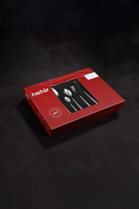 Nehir maksi altin Satin 6 Place Setting 36 Piece Boxed Flatware Set - MALLTURK