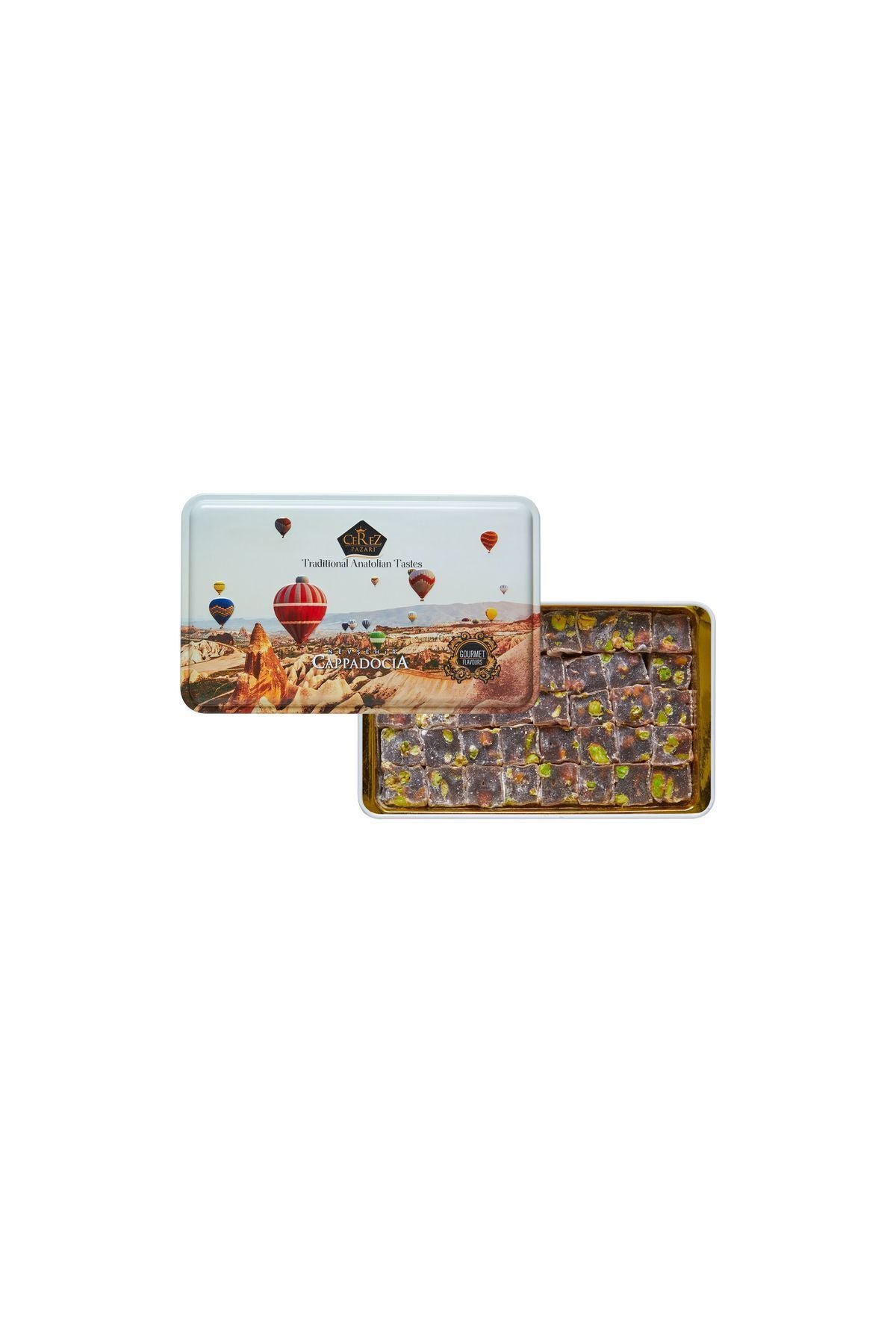 Cerez pazari Double Roasted extra Pistachio Turkish Delight Gift Box metal kutuda 370gr - MALLTURK