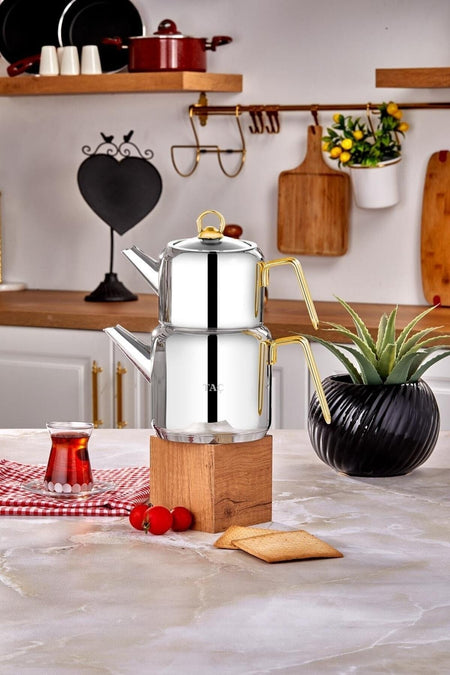 Tac Hera induction Base Teapot Set Gold - MALLTURK