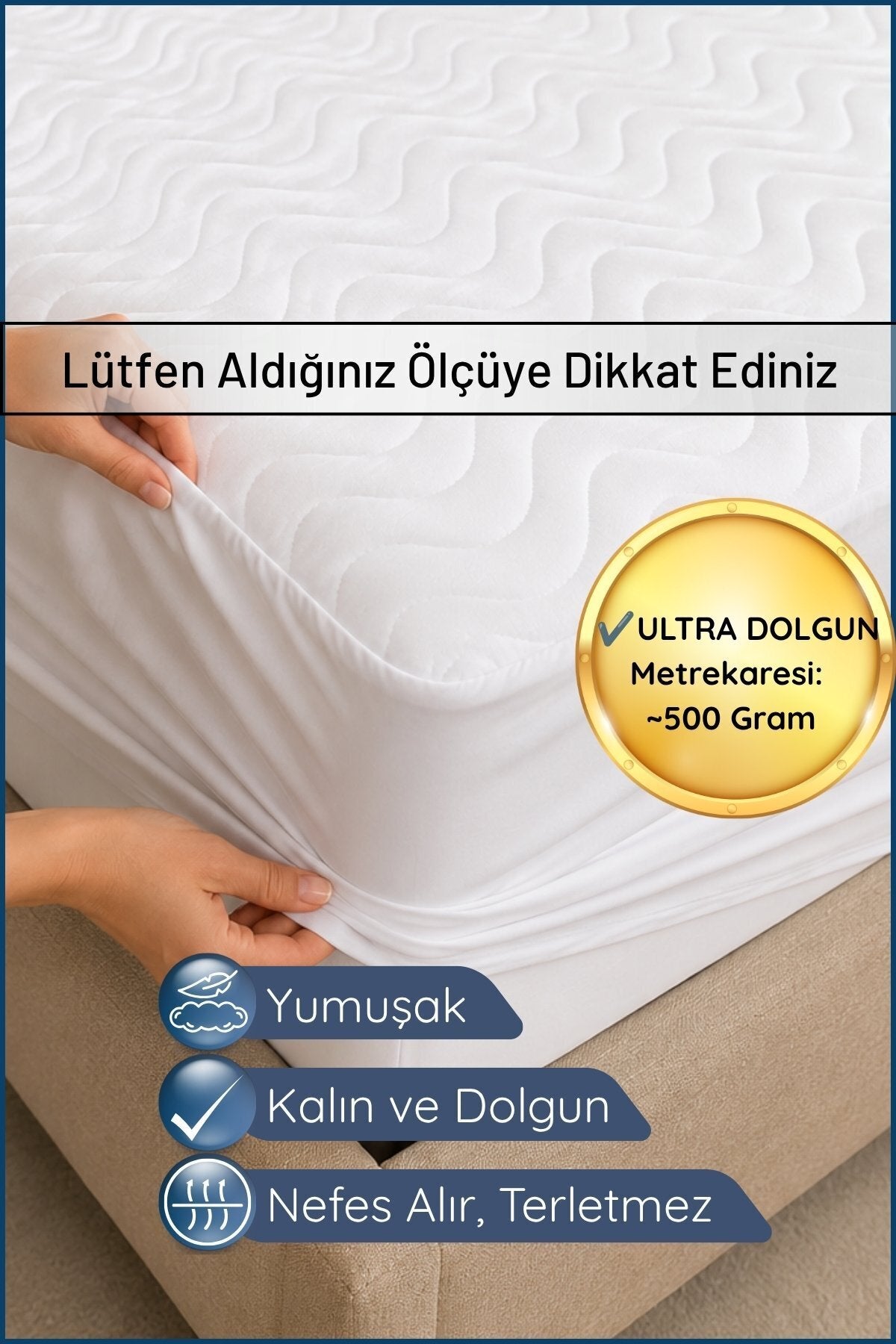 Kiril Home Premium Dolgun Waterproof Cotton Fitted Mattress Protector - MALLTURK