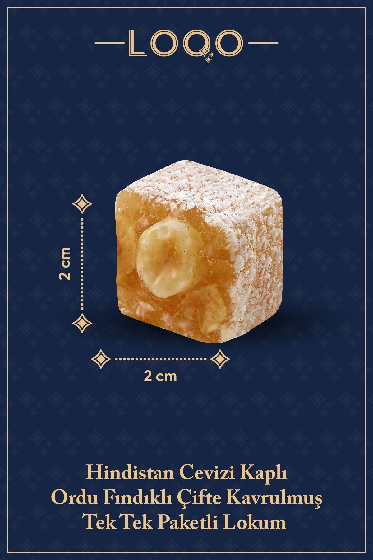LOQO bol Hazelnut 50 Double Roasted Turkish Delight 1 kg tek tek paketli 1002 - MALLTURK