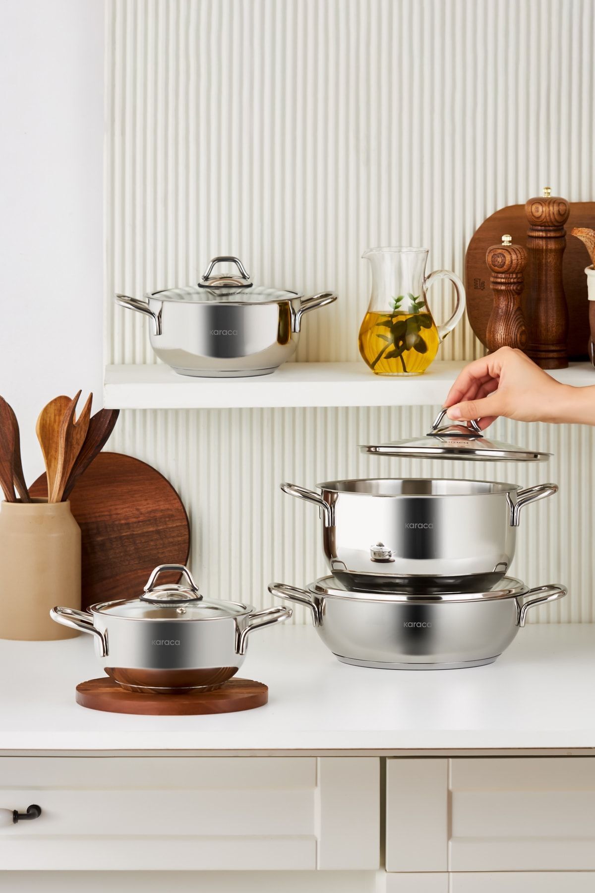 Karaca Fulya 8 Piece Cookware Set - MALLTURK