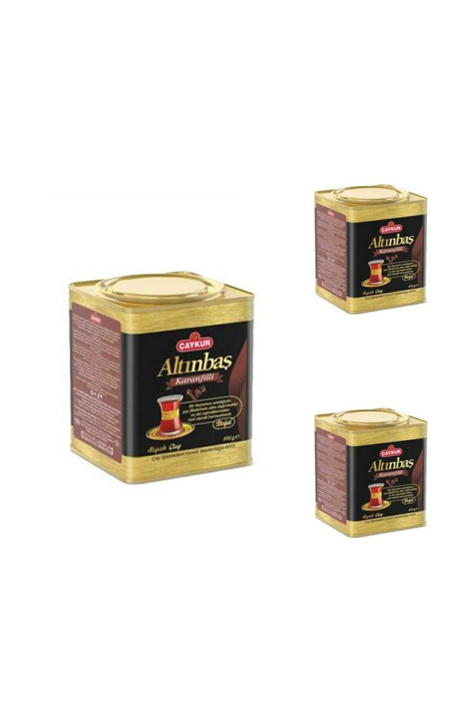 caykur Altinbas Tea, Clove Flavored, Tin Can, 3 x 100 gr - MALLTURK