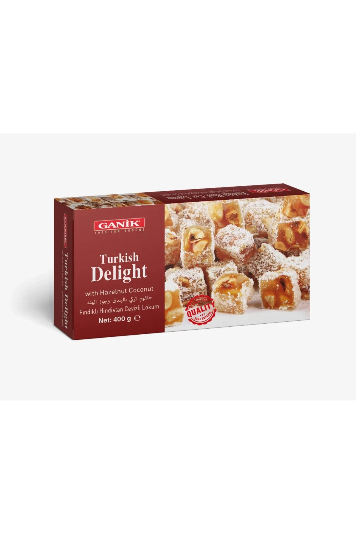 Ganik Hazelnut Coconut Turkish Delight 400g - MALLTURK