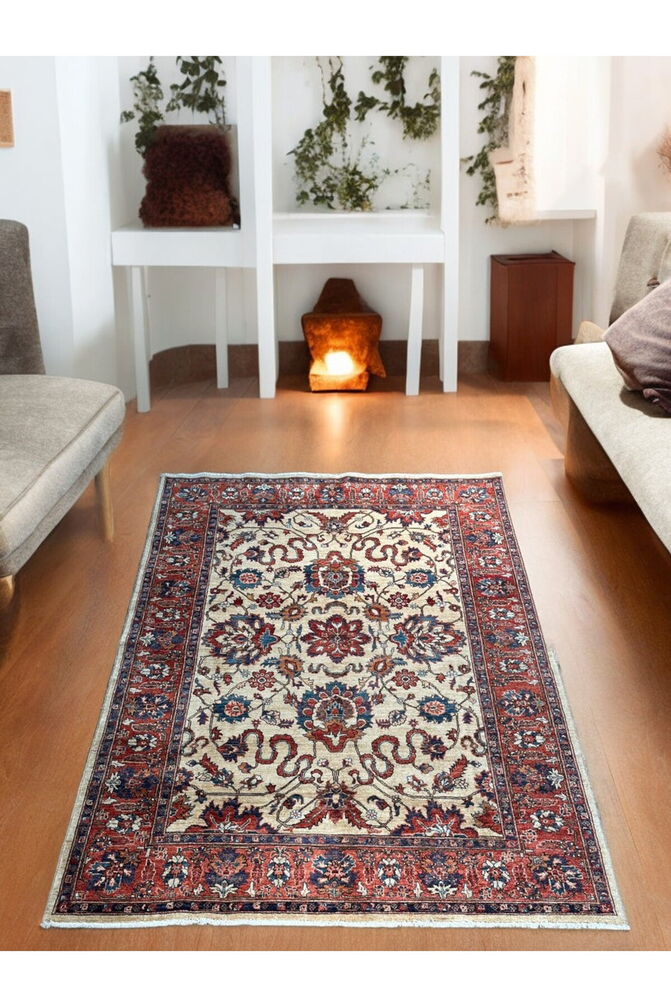 Sirvan Handwoven Afghan Usak Carpet - 253x178 - MALLTURK