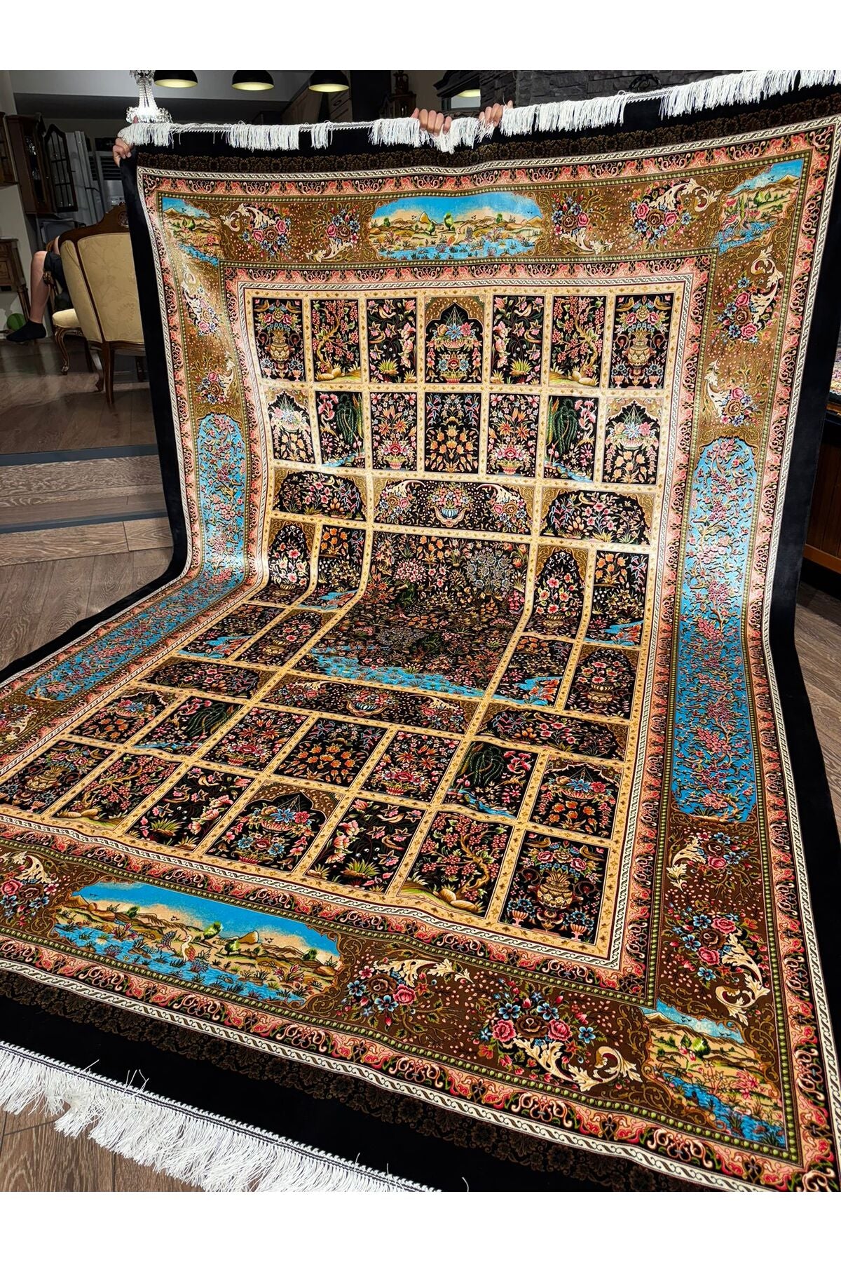 Rustikev Iranian Silk Rug - MALLTURK