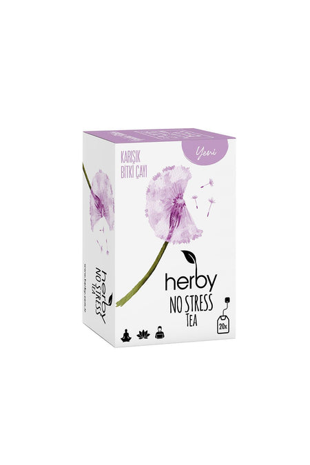 Herby No Stress Tea Relaxing Herbal Tea with Passion Flora, 4-Pack - MALLTURK