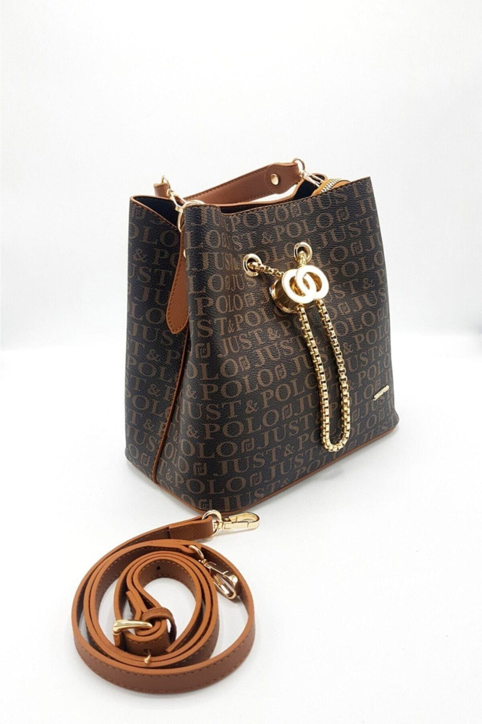 Just Polo Women's Hand and Shoulder Bag JPM2065 Brown Tan JPM2065