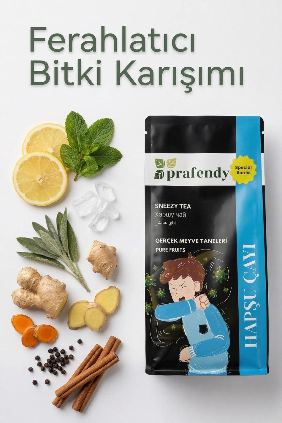 Herbata na kichanie i zimę Prafendy 250 g – z prawdziwymi owocami i nasionami ziół