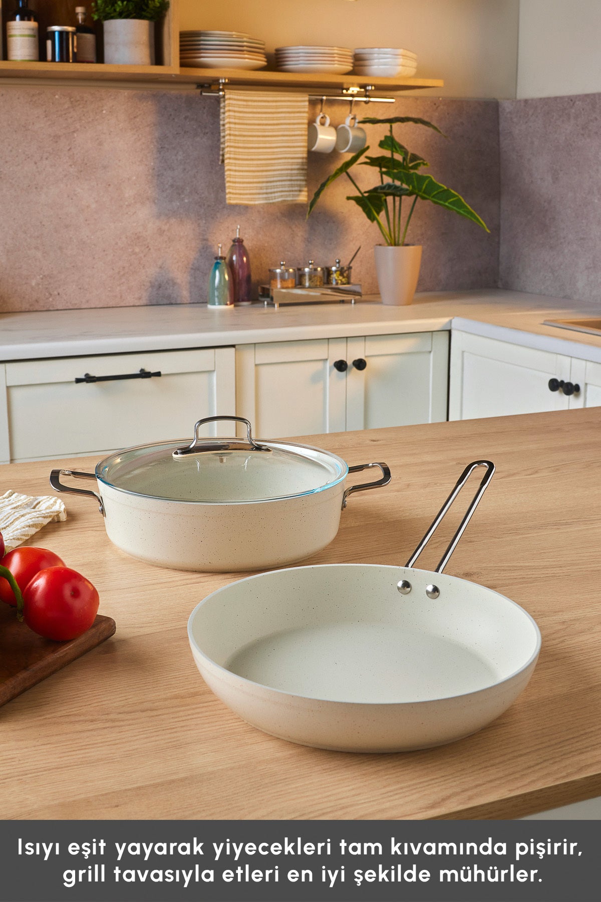 Emsan Biogranit Stone Nonstick 3 Piece Cookware Set