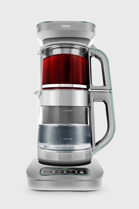 Karaca Tea Lover Robotea Pro 4 in 1 Talking Glass Tea Maker Soft Green - MALLTURK