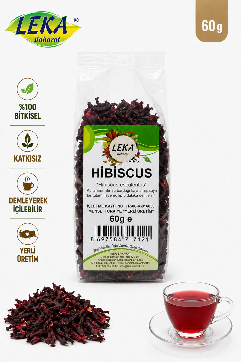 Leka Gewürze Hibiskus-Okra-Blüte 60 g