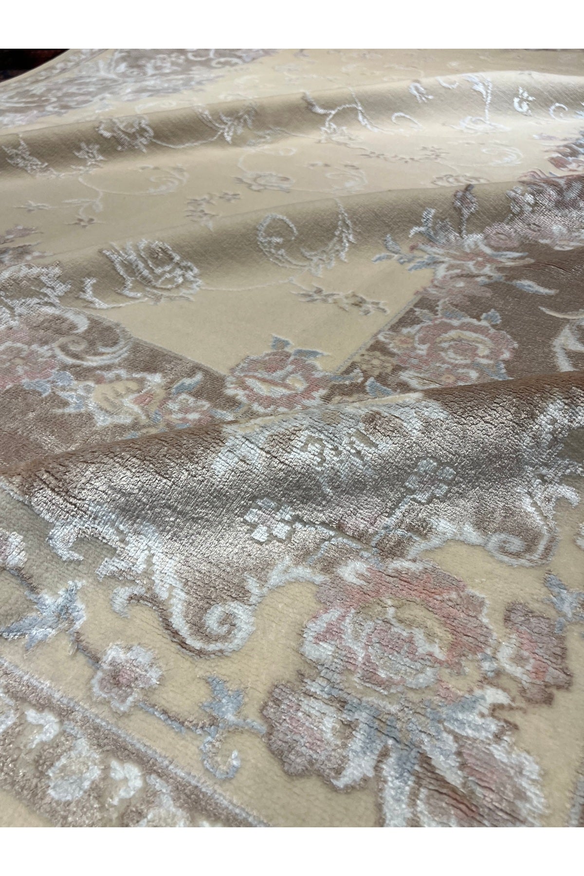 RD RAMAZAN DAG Hand Rug Art Hand-Woven Silk Blend Usak Rug Special Weave Size 300x200 - MALLTURK