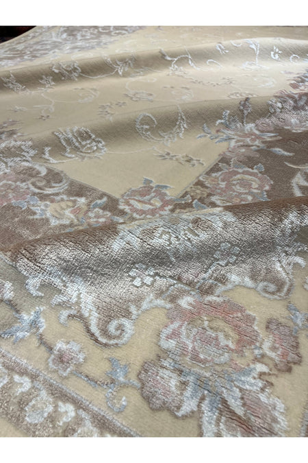 RD RAMAZAN DAG Hand Rug Art Hand-Woven Silk Blend Usak Rug Special Weave Size 300x200 - MALLTURK