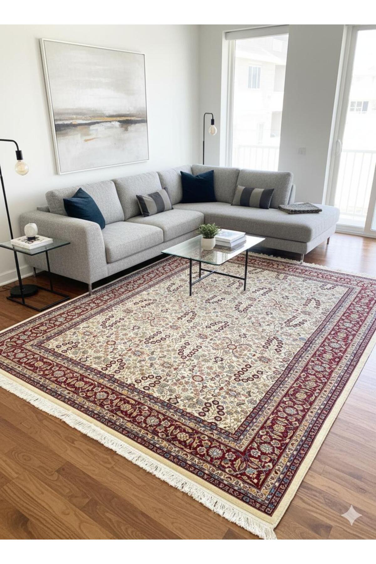 RD RAMAZAN DAG Hand Rug Art Hand-Woven Sumerbank Hereke Rug Signed Seven Mountains Flower Premium Quality Size 300x200 - MALLTURK