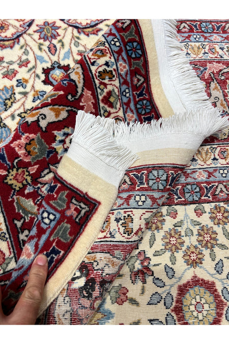 RD RAMAZAN DAG Hand Rug Art Hand-Woven Sumerbank Hereke Rug Signed Seven Mountains Flower Design Size 276x200 - MALLTURK