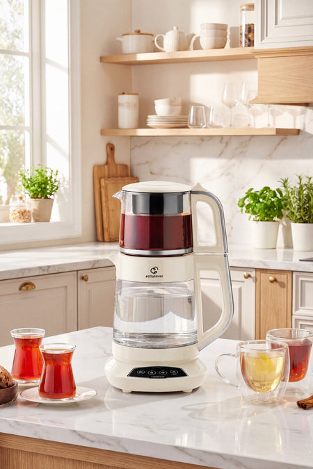 Karaca Tea Lover 3-in-1 Talking Glass Tea Maker, Water Heater and Baby Formula Water Preparer 1700W Starlight. - MALLTURK