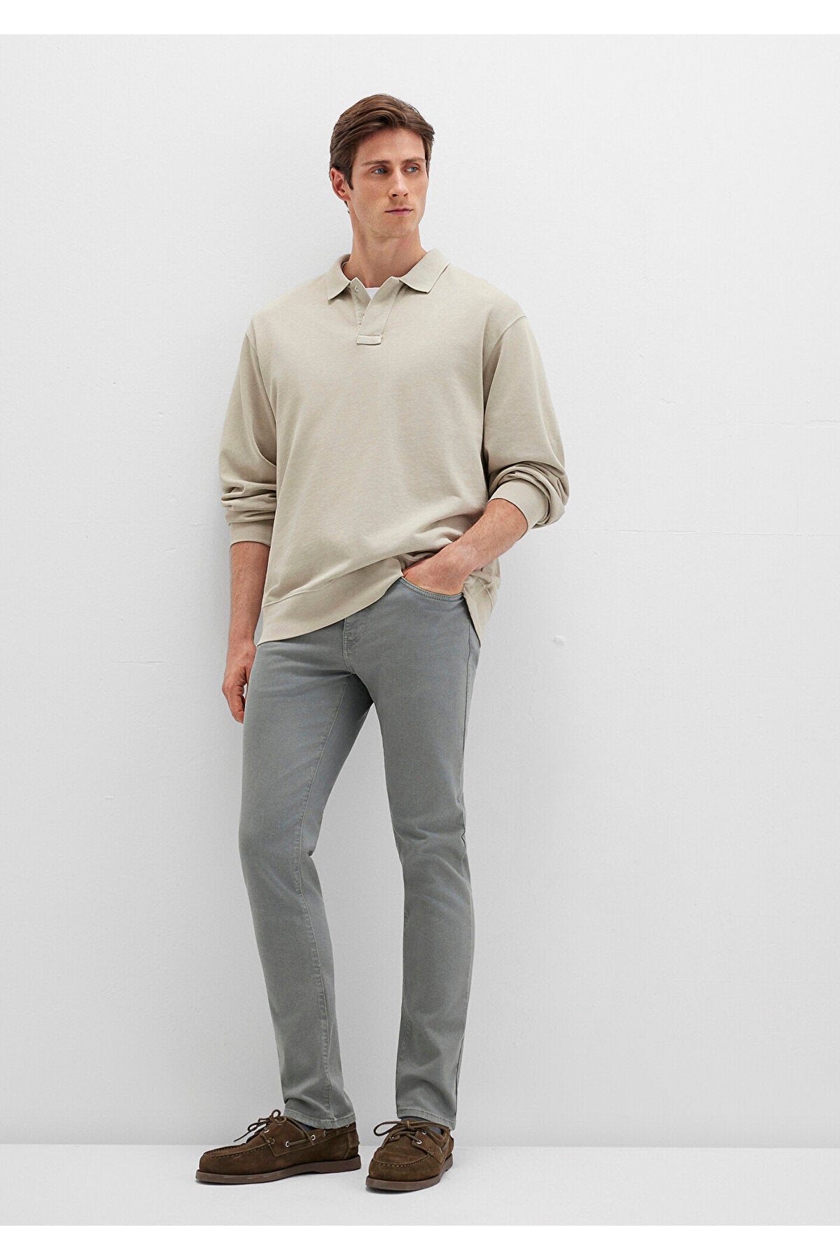 Mavi Marcus Shadow Grey Comfort Gabardine Trousers 0035180922 - MALLTURK