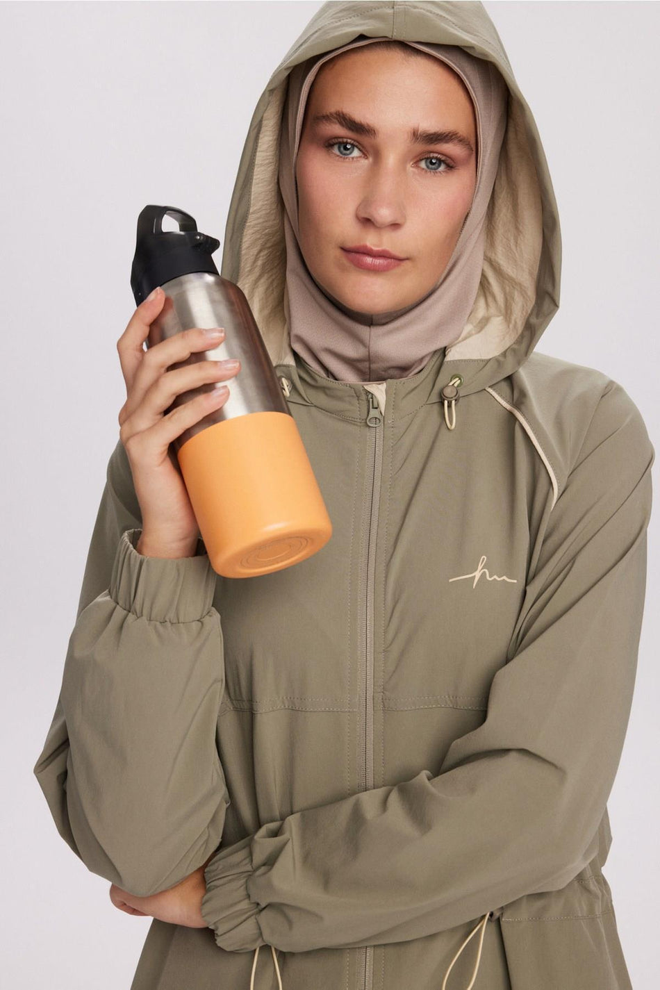 Hasema Active H-Per Fit Kapuzen-Wanderjacke mit Besatzdetails in Mint ACT-37