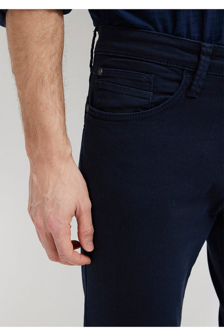 Marcus Dark Navy Comfort Gabardine Trousers 0035190674 - MALLTURK