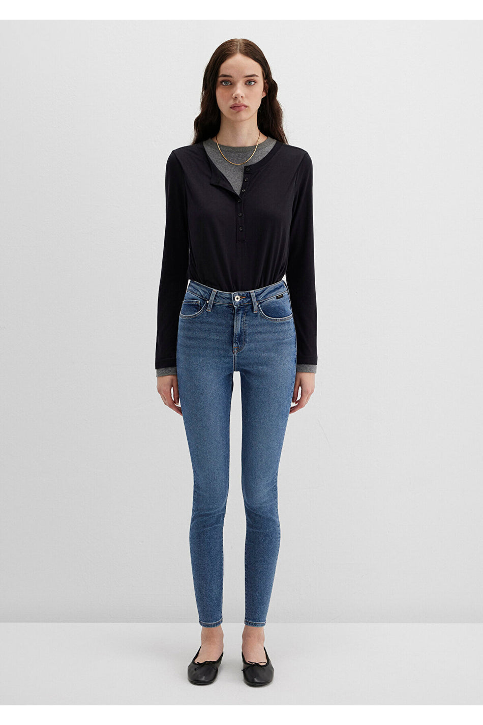 Serenay Mavi Gold Shape Vintage indigo Mavi Jeans 100980-82194 - MALLTURK