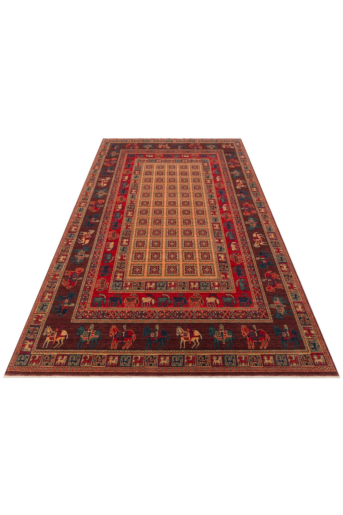 Cool Rug Mardin Brown Hand-Woven Ethnic Bordurlu Anatolian Motif Eski Zamansiz Vintage Salon Living Room Rug