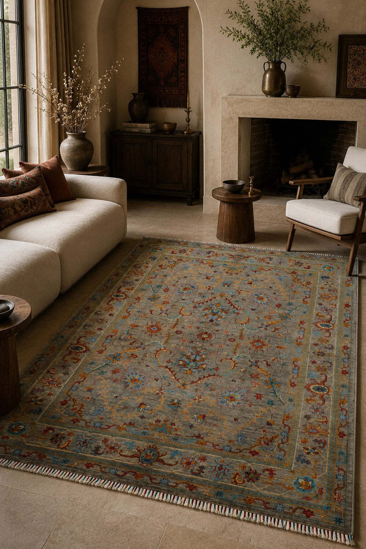 Naar Rug Afgan Orjin Hand-Woven Wool Rug 253x201 - MALLTURK