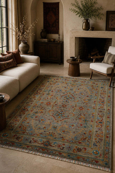 Naar Rug Afgan Orjin Hand-Woven Wool Rug 253x201 - MALLTURK
