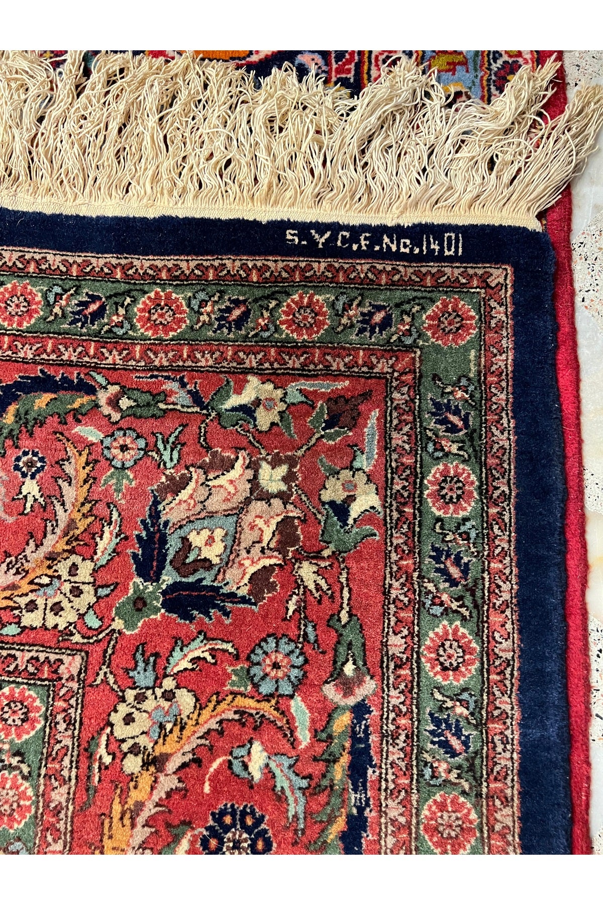 RD RAMAZAN DAG Hand Rug Art Hand-Woven Sivas Prison Workshop Hereke Rug Viyana Pattern Size 345x245 - MALLTURK