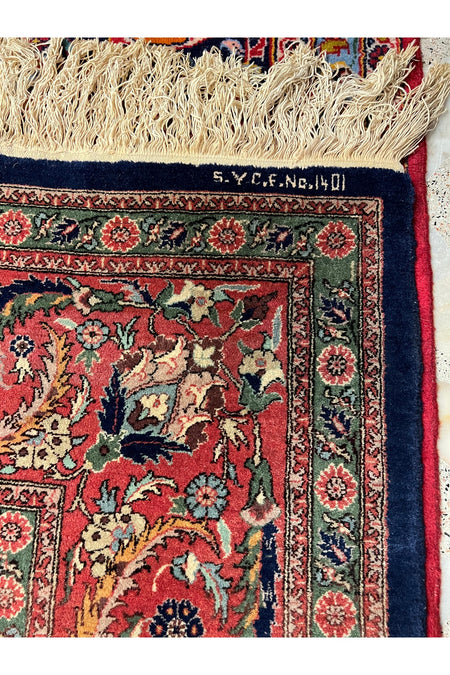 RD RAMAZAN DAG Hand Rug Art Hand-Woven Sivas Prison Workshop Hereke Rug Viyana Pattern Size 345x245 - MALLTURK