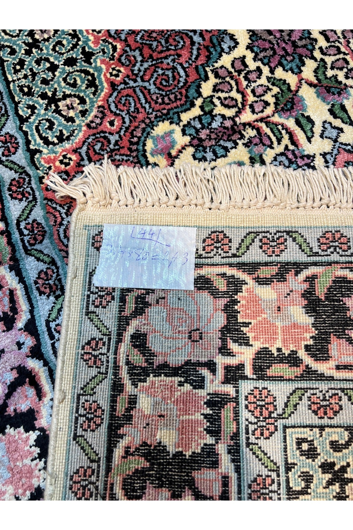 RD RAMAZAN DAG Hand Rug Art Hand-Woven Iranian Kashmir Silk Rug Size 304x80 - MALLTURK