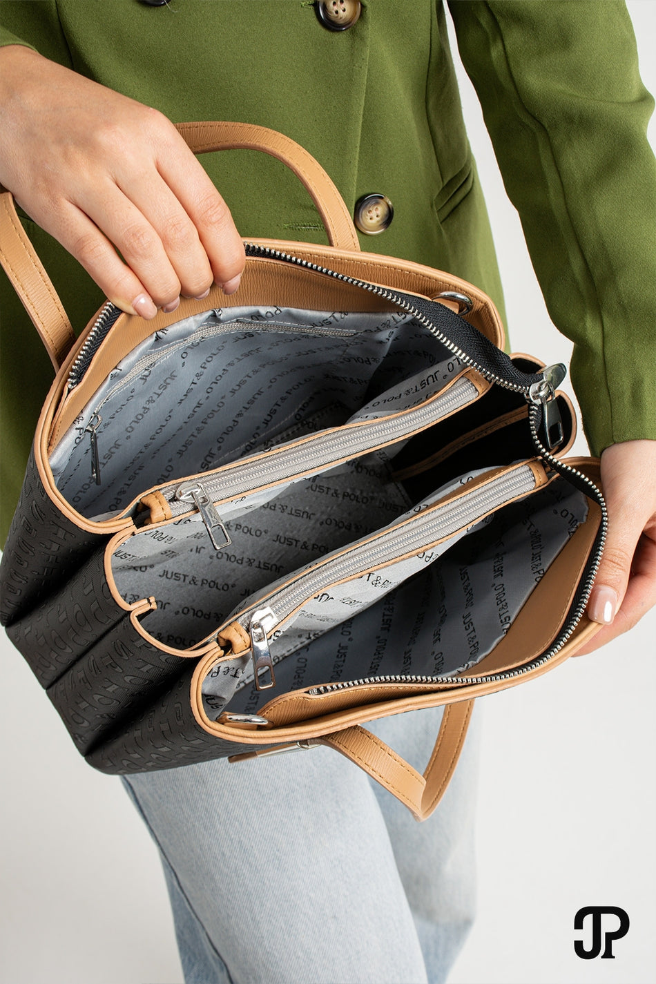 Just Polo Original Women's New Season 5-Compartment Luxury Soft Leather Adjustable Crossbody Stylish Shoulder Bag - MALLTURK