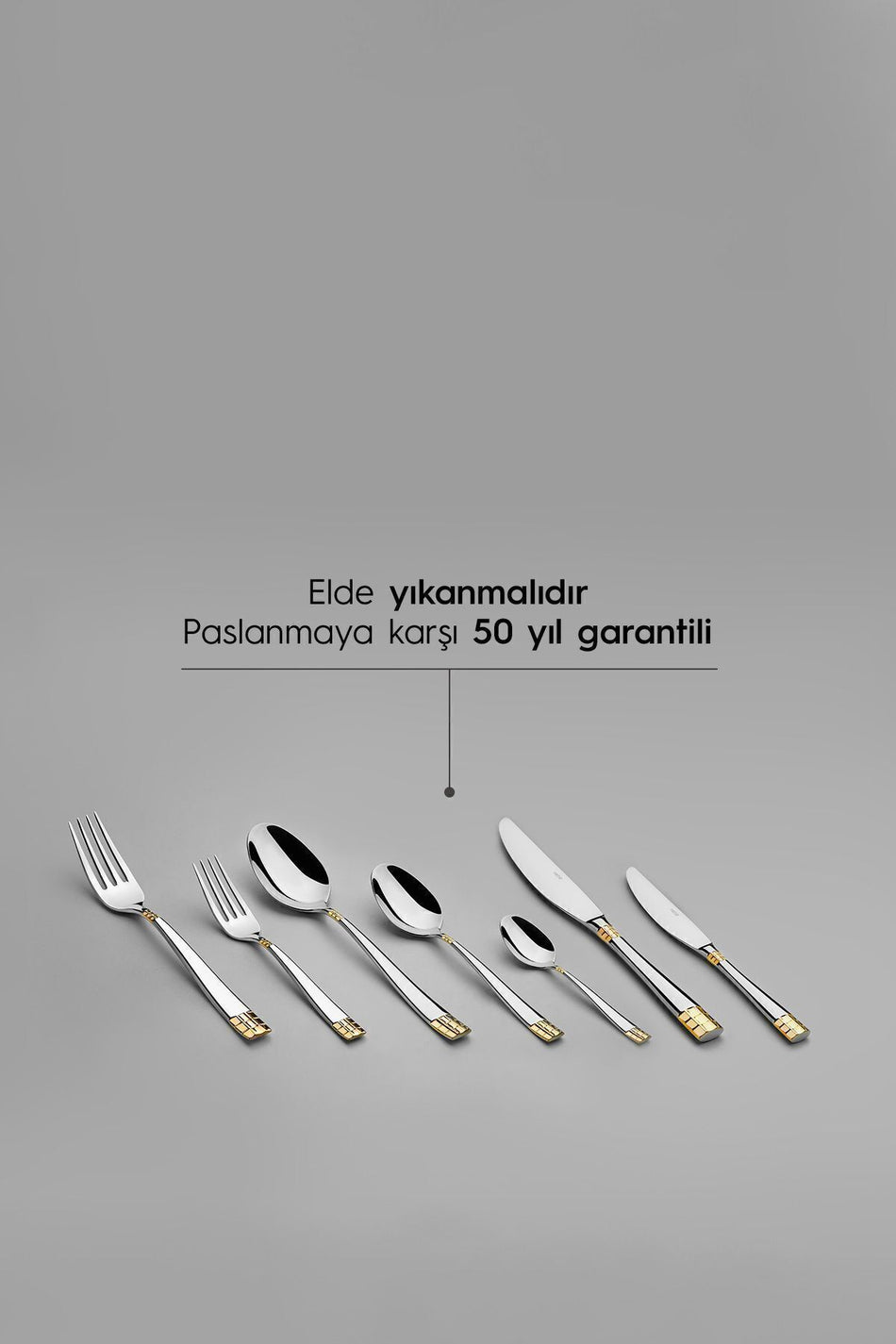 Nehir didim altin Plain 12 Place Setting 84 Piece deri Boxed Flatware Set - MALLTURK