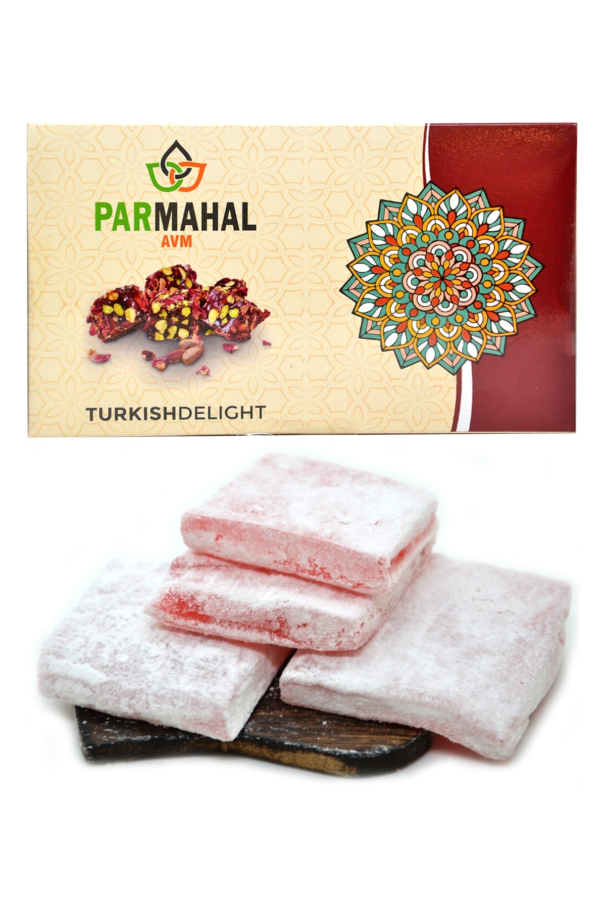 Parmahal avm Rose Flavored Sliced Turkish Delight 500 g - MALLTURK