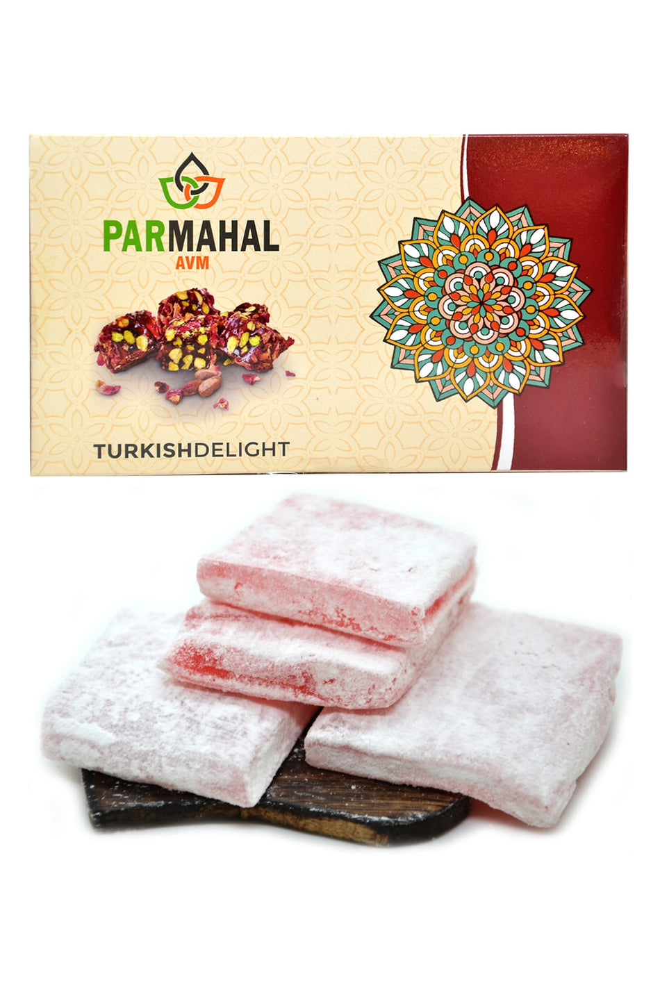 Parmahal avm Rose Flavored Sliced Turkish Delight 500 g - MALLTURK
