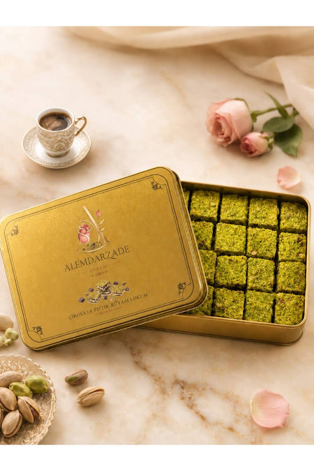 ALEMDARZADE cikolata Pistachio Dream Turkish Delight 500g - MALLTURK
