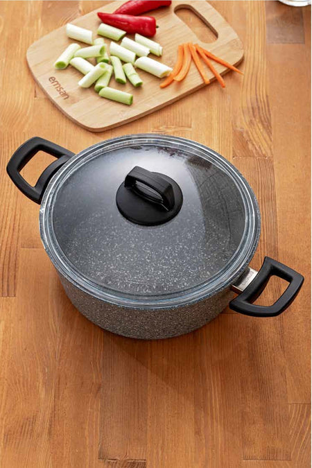 Emsan Titanium Granite Stock Pot - MALLTURK