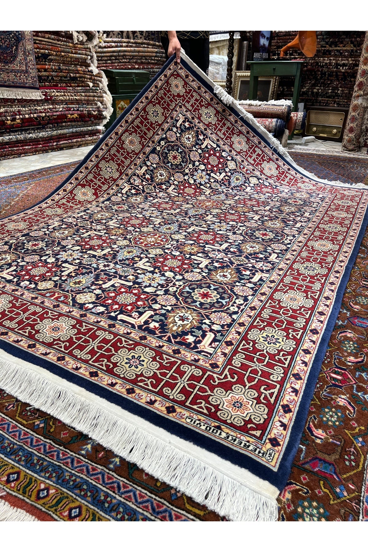 RD RAMAZAN DAG Hand Rug Art Hand-Woven Sumerbank Hereke Rug Kafkas Design Size 210x150. - MALLTURK