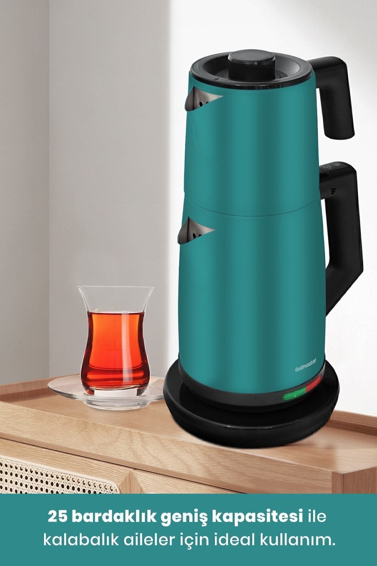 GoldMaster Teachef Green Stainless Steel Drip-Free Design Steel Tea Maker and Kettle - MALLTURK