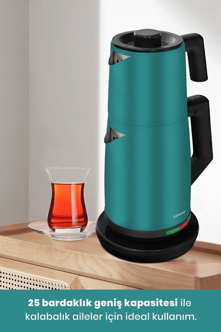 GoldMaster Teachef Green Stainless Steel Drip-Free Design Steel Tea Maker and Kettle - MALLTURK