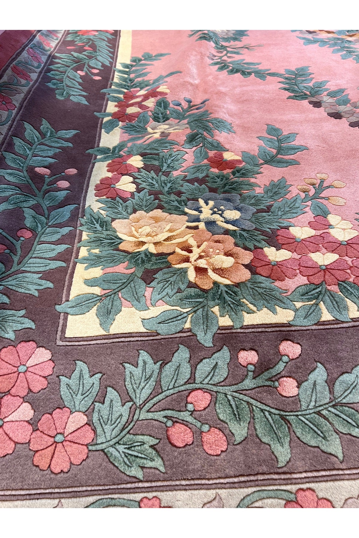 RD RAMAZAN DAG Hand Rug Art Hand-Woven Embossed Chinese Rug Premium Quality Pink Color Size 370x274 - MALLTURK