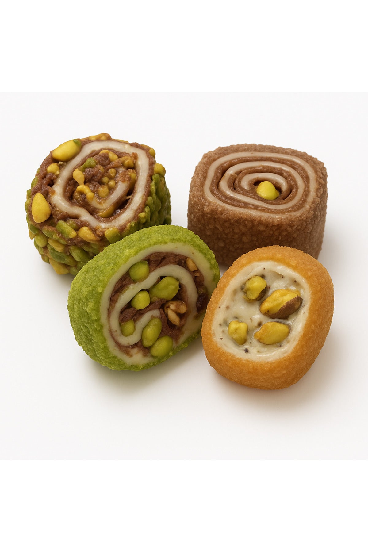 Genel Markalar ozel Assorted cesit Pistachio Rolled Turkish Delight 300gr Pistachio Dream - MALLTURK