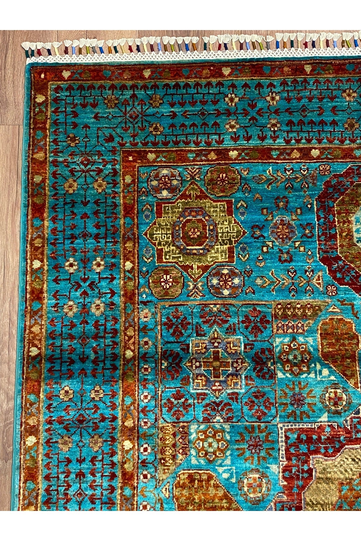 fethiyehalikilim Hand-Woven Afghan Memluk Rug %100 Wool%100 Hand-Woven Natural Decorative Rug, Handcrafted Original Design