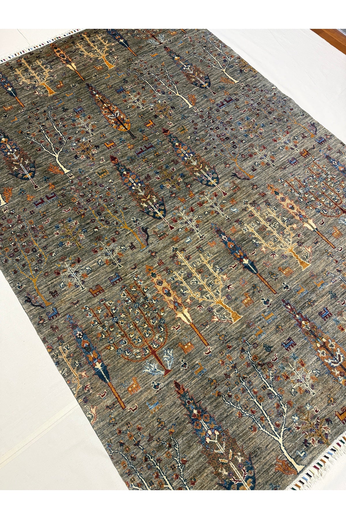 Afghan Rug Hand-Woven 100% Wool Natural Dye Tree of Life Design