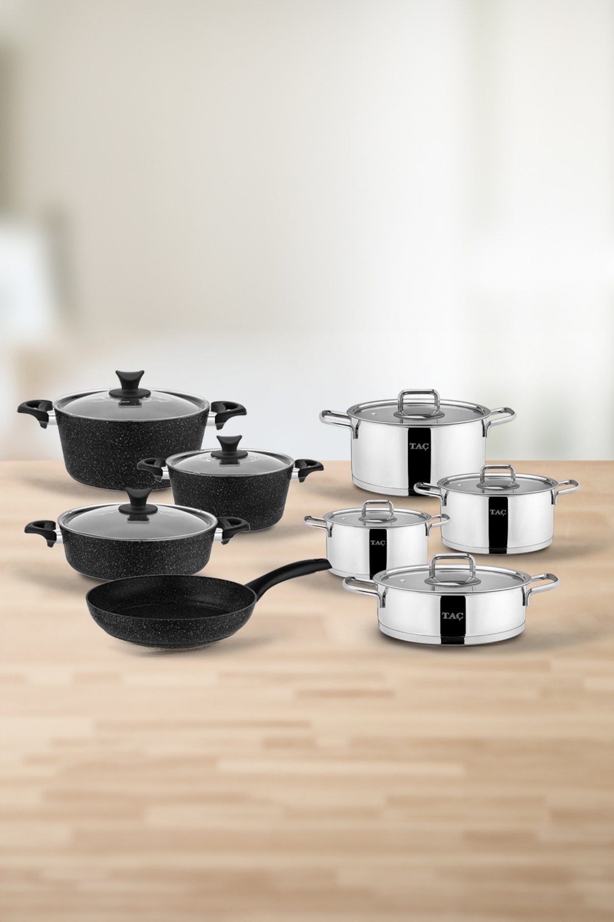 Tac Hera Granite 15 Piece Cookware Set